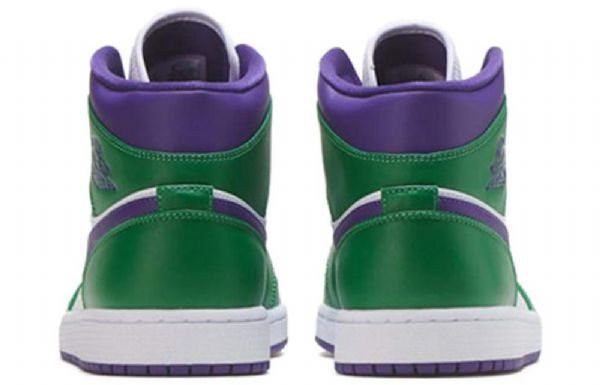 Nike Air Jordan 1 Mid Tops Retro Basketbalové Boty Pro Muže Zelená Bílá Fialová