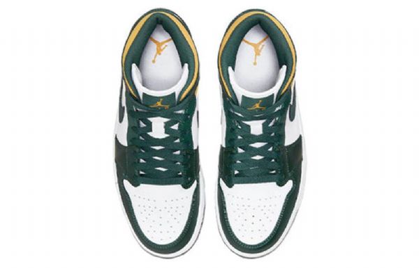 Nike Air Jordan 1 Mid Tops Retro Basketbalové Boty Pro Muže Zelená Černá