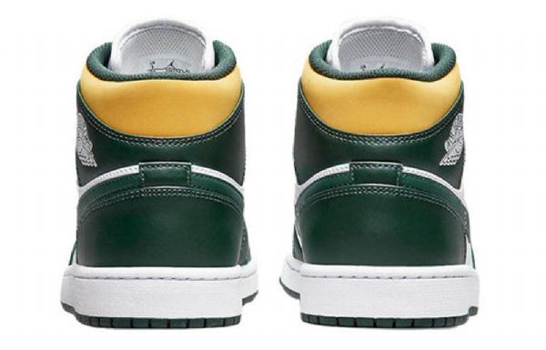 Nike Air Jordan 1 Mid Tops Retro Basketbalové Boty Pro Muže Zelená Černá