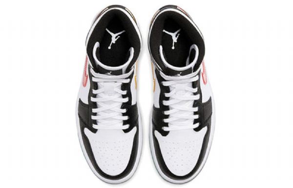 Nike Air Jordan 1 Mid Tops Retro Basketbalové Boty Pro Ženy Černá Bílá