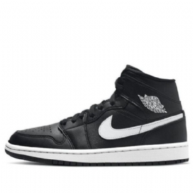 Nike Air Jordan 1 Mid Tops Retro Basketbalové Boty Pro Ženy Černá Bílá
