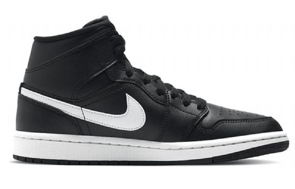 Nike Air Jordan 1 Mid Tops Retro Basketbalové Boty Pro Ženy Černá Bílá
