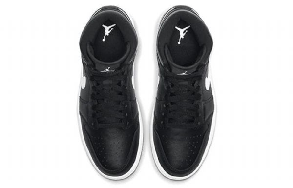 Nike Air Jordan 1 Mid Tops Retro Basketbalové Boty Pro Ženy Černá Bílá