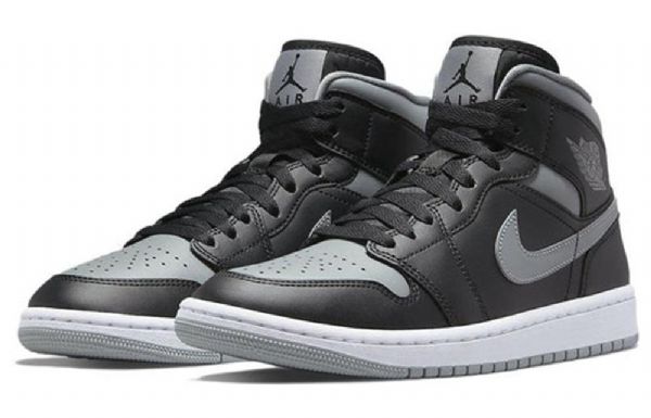 Nike Air Jordan 1 Mid Tops Retro Basketbalové Boty Pro Ženy Černá Šedá
