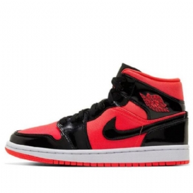 Nike Air Jordan 1 Mid Tops Retro Basketbalové Boty Pro Ženy Černo-červené