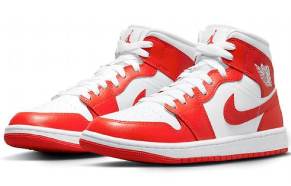Nike Air Jordan 1 Mid Tops Retro Basketbalové Boty Pro Ženy Červené