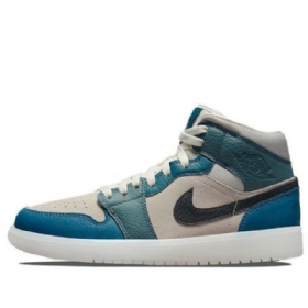 Nike Air Jordan 1 Mid Tops Retro Basketbalové Boty Pro Ženy Modrá Červená