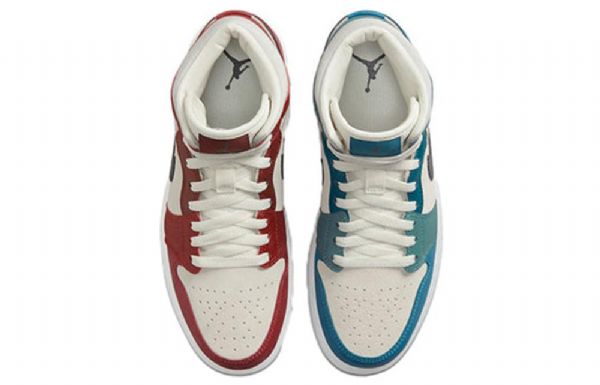 Nike Air Jordan 1 Mid Tops Retro Basketbalové Boty Pro Ženy Modrá Červená