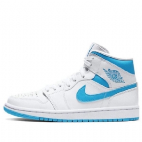 Nike Air Jordan 1 Mid Tops Retro Basketbalové Boty Pro Ženy Modrobílé