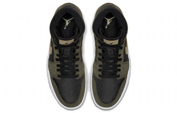 Nike Air Jordan 1 Mid Tops Retro Basketbalové Boty Pro Ženy Olivově Zelená