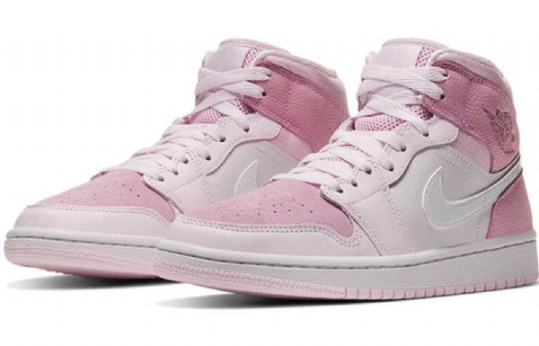 Nike Air Jordan 1 Mid Tops Retro Basketbalové Boty Pro Ženy Růžové