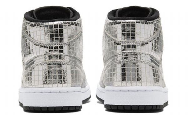 Nike Air Jordan 1 Mid Tops Retro Basketbalové Boty Pro Ženy Stříbrné