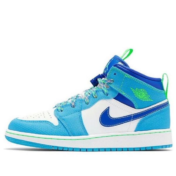 Nike Air Jordan 1 Mid Tops Se Gs Retro Basketbalové Boty Pro Muže Modrobílé