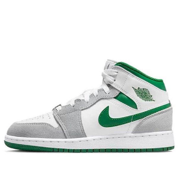 Nike Air Jordan 1 Mid Tops Se Gs Retro Basketbalové Boty Pro Muže Šedozelená