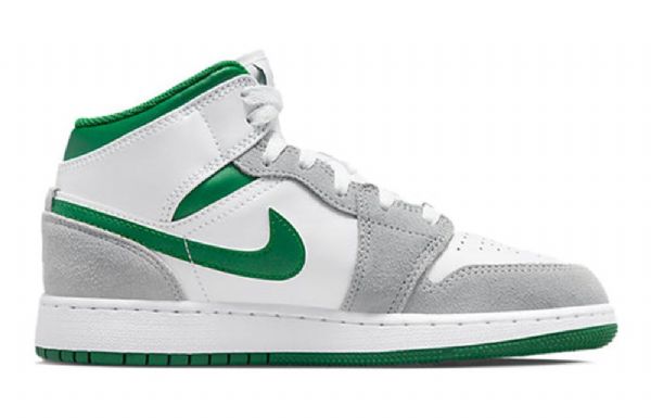 Nike Air Jordan 1 Mid Tops Se Gs Retro Basketbalové Boty Pro Muže Šedozelená