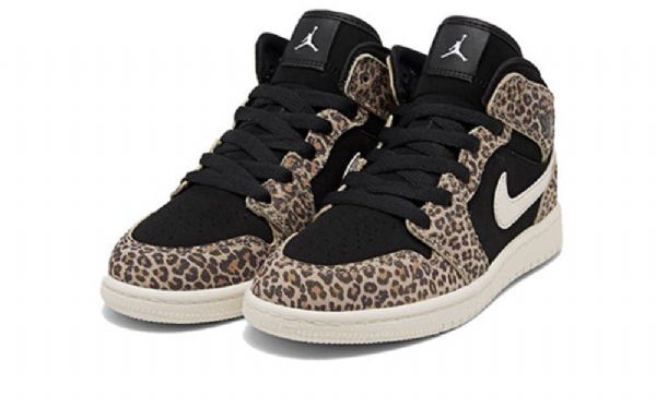 Nike Air Jordan 1 Mid Tops Se Ps Retro Basketbalové Boty Pro Muže Leopard