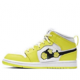 Nike Air Jordan 1 Mid Tops Se Ps Retro Basketbalové Boty Pro Muže Růžově Žlutá