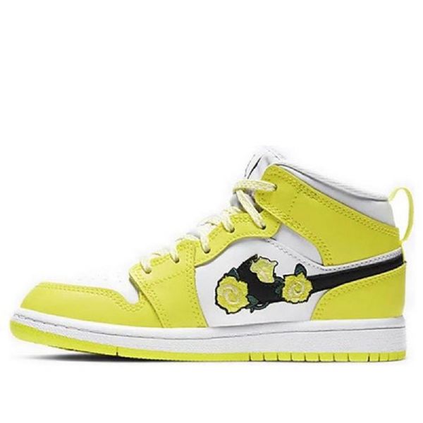 Nike Air Jordan 1 Mid Tops Se Ps Retro Basketbalové Boty Pro Muže Růžově Žlutá