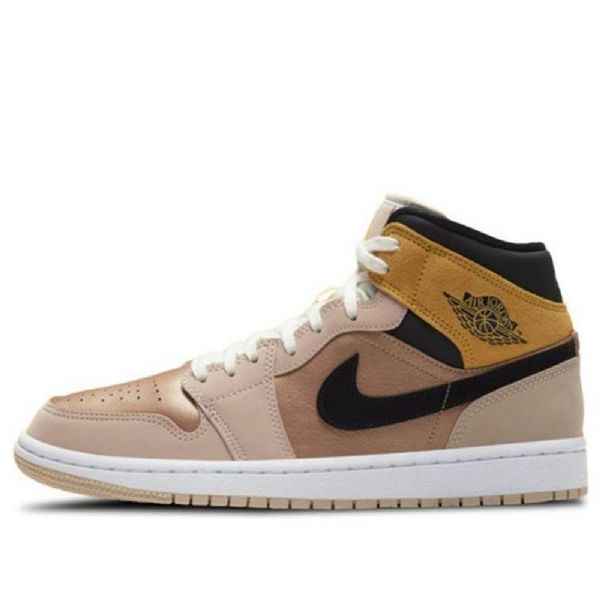 Nike Air Jordan 1 Mid Tops Se Retro Basketbalová Obuv Pro Ženy Béžová