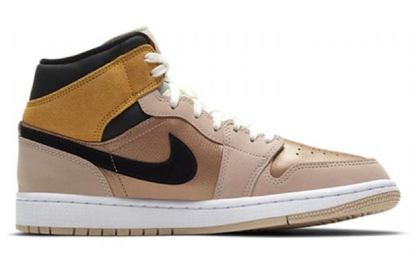Nike Air Jordan 1 Mid Tops Se Retro Basketbalová Obuv Pro Ženy Béžová