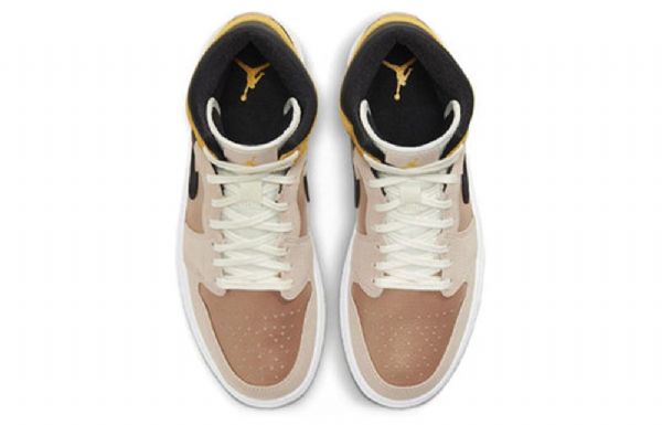 Nike Air Jordan 1 Mid Tops Se Retro Basketbalová Obuv Pro Ženy Béžová