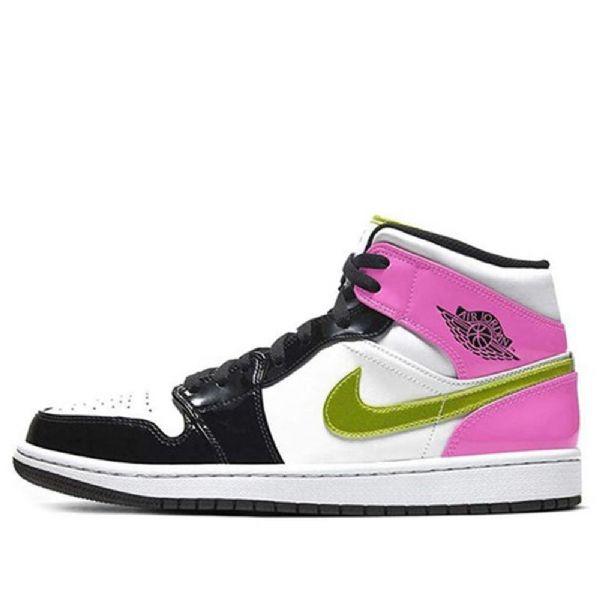 Nike Air Jordan 1 Mid Tops Se Retro Basketbalové Boty Pro Muže Černá Bílý Fuchsia