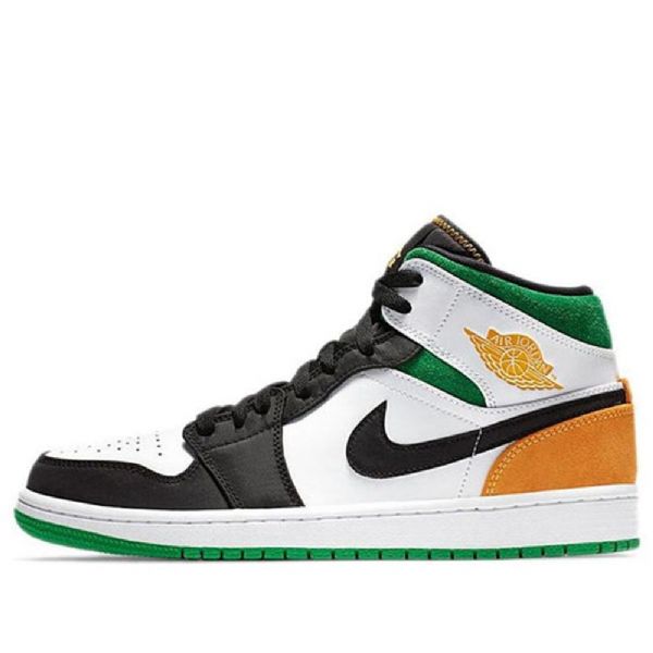 Nike Air Jordan 1 Mid Tops Se Retro Basketbalové Boty Pro Muže Černá Bílý Hnědý