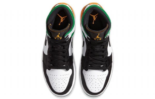 Nike Air Jordan 1 Mid Tops Se Retro Basketbalové Boty Pro Muže Černá Bílý Hnědý