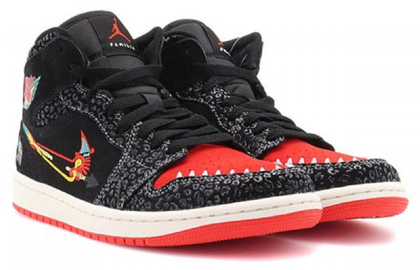 Nike Air Jordan 1 Mid Tops Se Retro Basketbalové Boty Pro Muže Černé