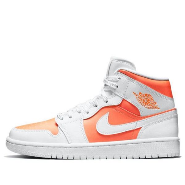 Nike Air Jordan 1 Mid Tops Se Retro Basketbalové Boty Pro Ženy Bílá Oranžová