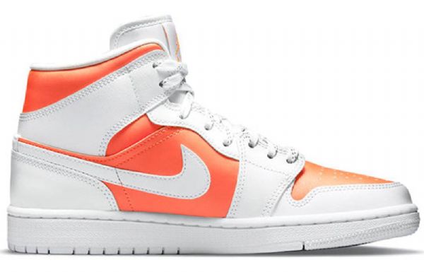 Nike Air Jordan 1 Mid Tops Se Retro Basketbalové Boty Pro Ženy Bílá Oranžová