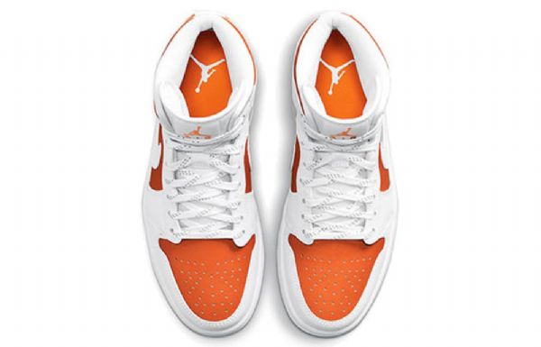 Nike Air Jordan 1 Mid Tops Se Retro Basketbalové Boty Pro Ženy Bílá Oranžová