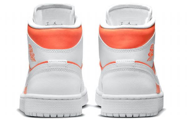 Nike Air Jordan 1 Mid Tops Se Retro Basketbalové Boty Pro Ženy Bílá Oranžová