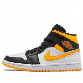 Nike Air Jordan 1 Mid Tops Se Retro Basketbalové Boty Pro Ženy Bílá Oranžová