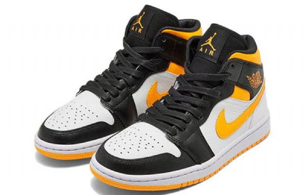 Nike Air Jordan 1 Mid Tops Se Retro Basketbalové Boty Pro Ženy Bílá Oranžová