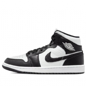 Nike Air Jordan 1 Mid Tops Se Retro Basketbalové Boty Pro Ženy Černá Bílý