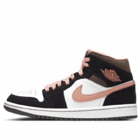 Nike Air Jordan 1 Mid Tops Se Retro Basketbalové Boty Pro Ženy Černá Coral