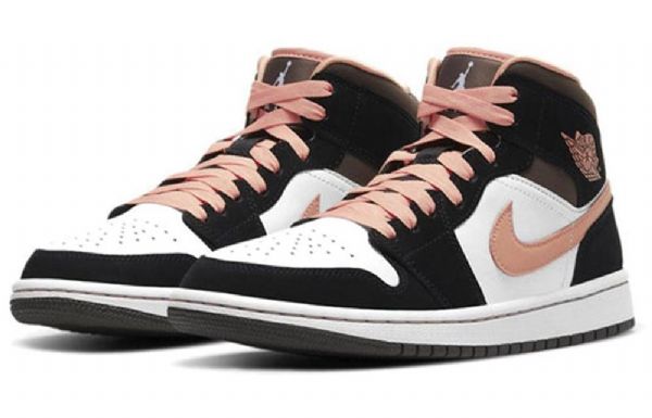 Nike Air Jordan 1 Mid Tops Se Retro Basketbalové Boty Pro Ženy Černá Coral