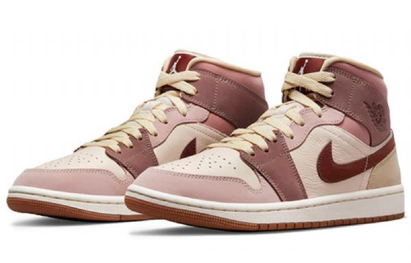 Nike Air Jordan 1 Mid Tops Se Retro Basketbalové Boty Pro Ženy Coral