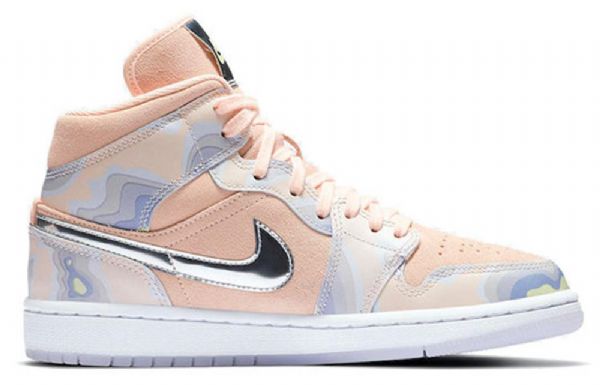 Nike Air Jordan 1 Mid Tops Se Retro Basketbalové Boty Pro Ženy Coral
