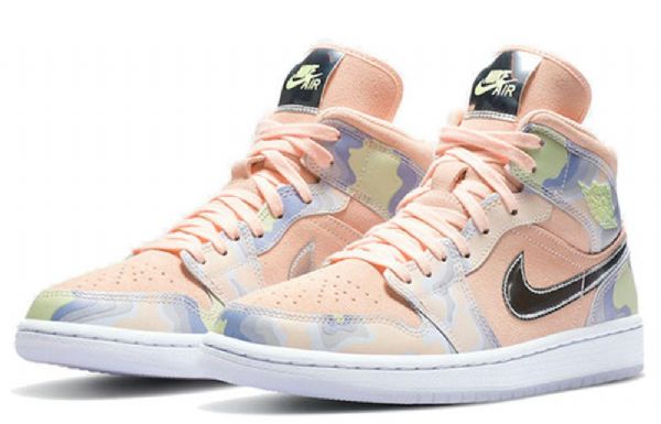 Nike Air Jordan 1 Mid Tops Se Retro Basketbalové Boty Pro Ženy Coral