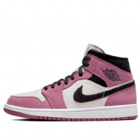 Nike Air Jordan 1 Mid Tops Se Retro Basketbalové Boty Pro Ženy Růžové