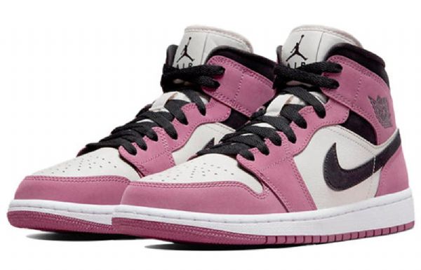 Nike Air Jordan 1 Mid Tops Se Retro Basketbalové Boty Pro Ženy Růžové