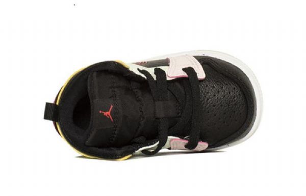 Nike Air Jordan 1 Mid Tops Se Td Retro Basketbalové Boty Pro Děti Černá Zelená Červený