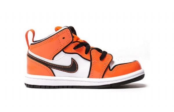 Nike Air Jordan 1 Mid Tops Se Td Retro Basketbalové Boty Pro Děti Oranžová