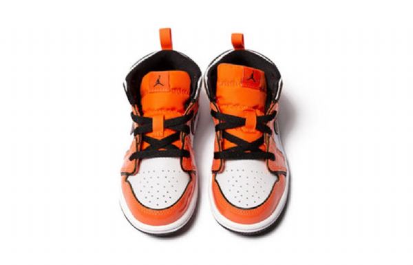 Nike Air Jordan 1 Mid Tops Se Td Retro Basketbalové Boty Pro Děti Oranžová