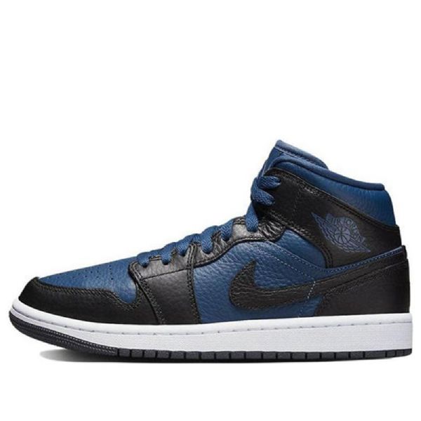 Nike Air Jordan 1 Mid Tops Split Boty Pro Ženy Modrá Černá Bílá