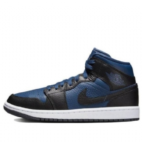 Nike Air Jordan 1 Mid Tops Split Boty Pro Ženy Modrá Černá Bílá