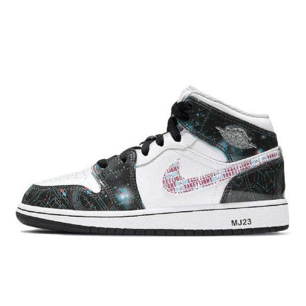 Nike Air Jordan 1 Mid Tops Take Flight Boty Pro Muže Černá Bílý