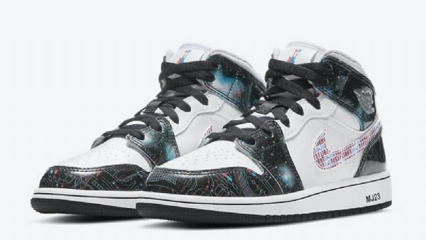 Nike Air Jordan 1 Mid Tops Take Flight Boty Pro Muže Černá Bílý